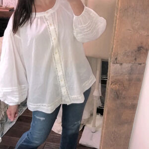 Lucky Brand white cotton top size 1X